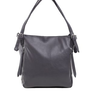 Dark Grey City Shoulder Bag with Pockets