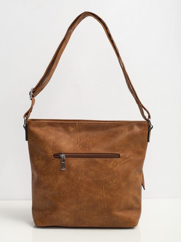 Brown bag with zippers