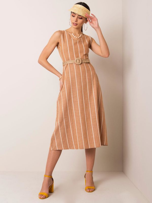 Hallie RUE PARIS light brown dress