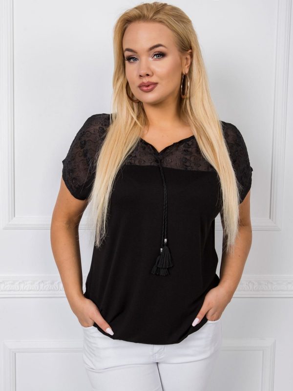 Shannon black plus size blouse