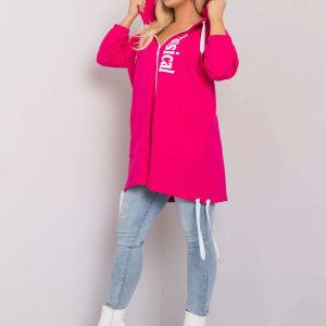 Stacy Fuchsia Plus Size Hooded Sweatshirt