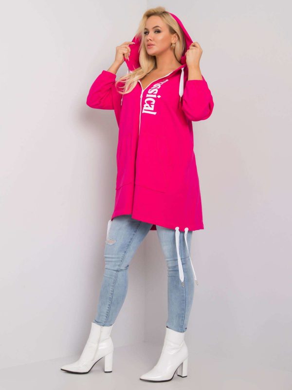 Stacy Fuchsia Plus Size Hooded Sweatshirt