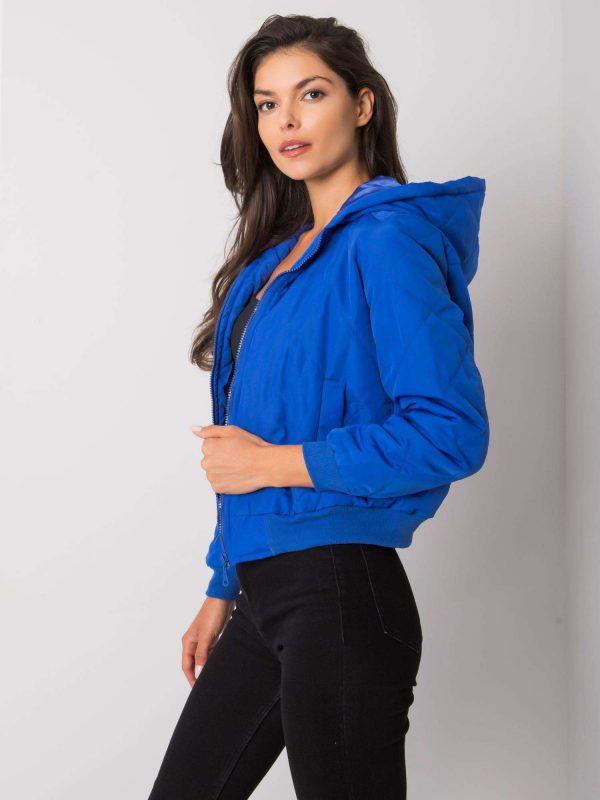 Larah Blue Quilted Hooded Jacket