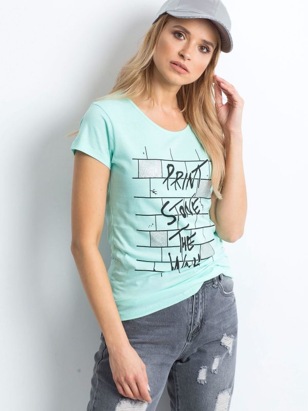 Mint T-shirt for women with print