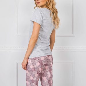 Grey Burgundy Women's Pyjamas