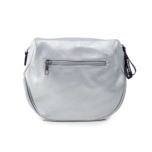 Women's Silver Handbag with Detachable Strap