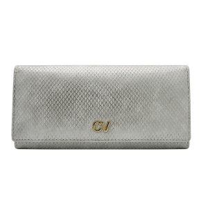 Silver Eco Leather Olong Wallet