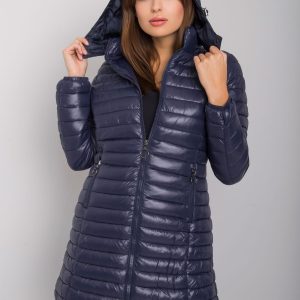 Dark blue quilted jacket with hood Annerly