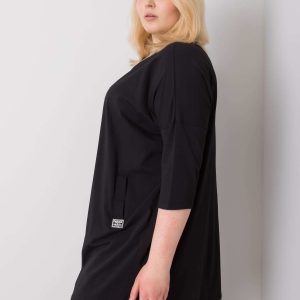 Black Loose Blouse with Celeste Applique