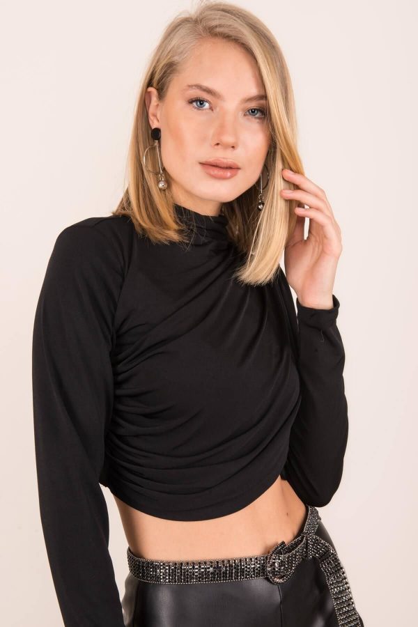 Black Draped Blouse BSL