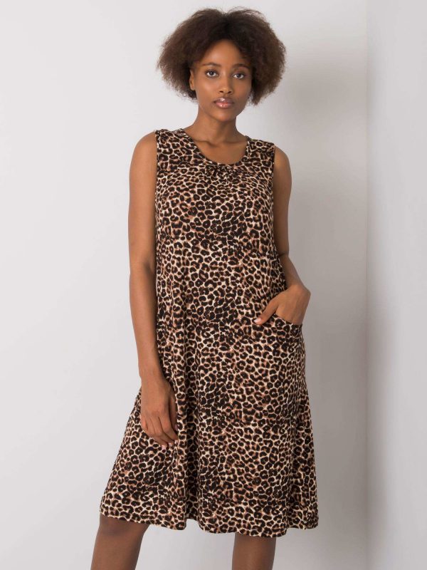 Black and beige dress with Myrine prints