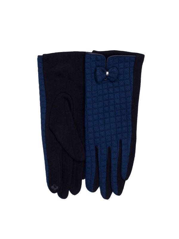 Dark Blue Checkered Gloves