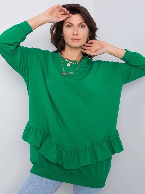 Sanvi green hoodless sweatshirt