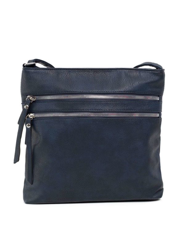 Navy blue handbag with pockets