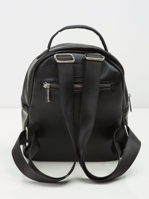 Black Women's Backpack with Lettering