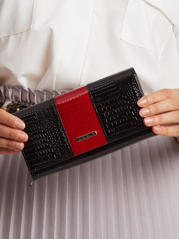 Black and red leather wallet