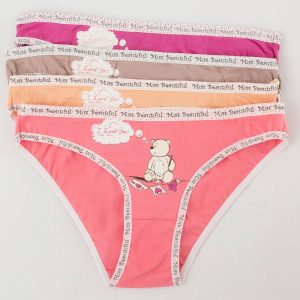 Colorful Teddy Bear Print Panties 4-Pack