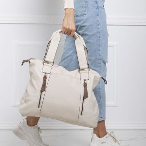 Ecru big bag in eco leather