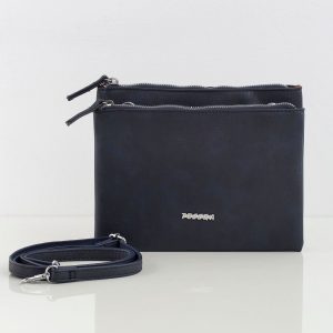 Navy blue eco-leather mailman