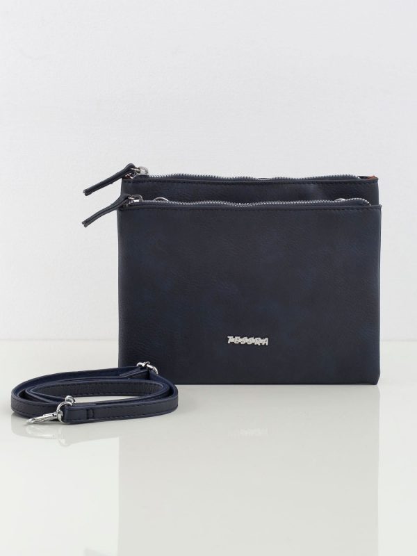 Navy blue eco-leather mailman