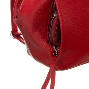 Red leather backpack BADURA