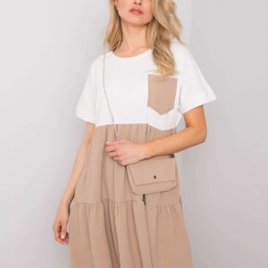 Ecru-beige patty oversize dress