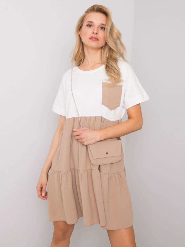 Ecru-beige patty oversize dress