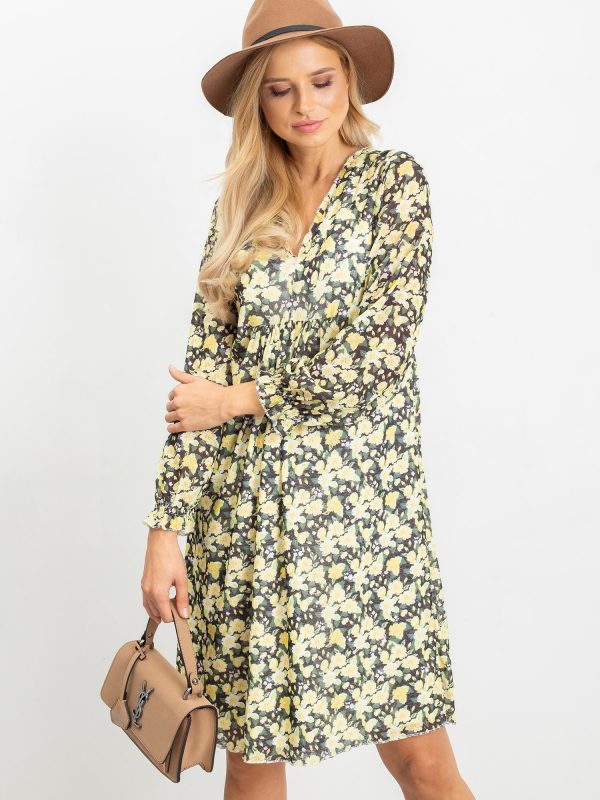 RUE PARIS Yellow-green Spring dress