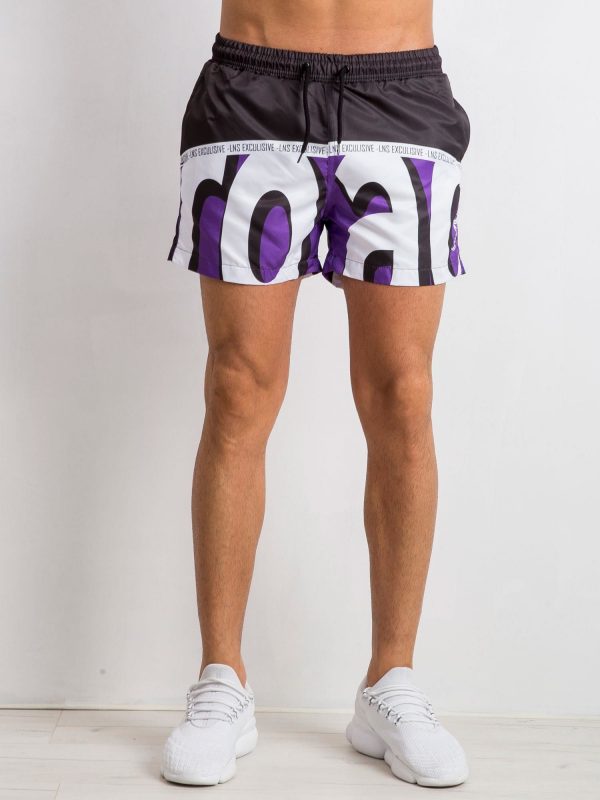 Black and purple shorts for men Perry