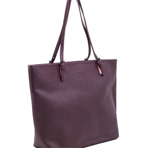 Burgundy ladies shopper handbag