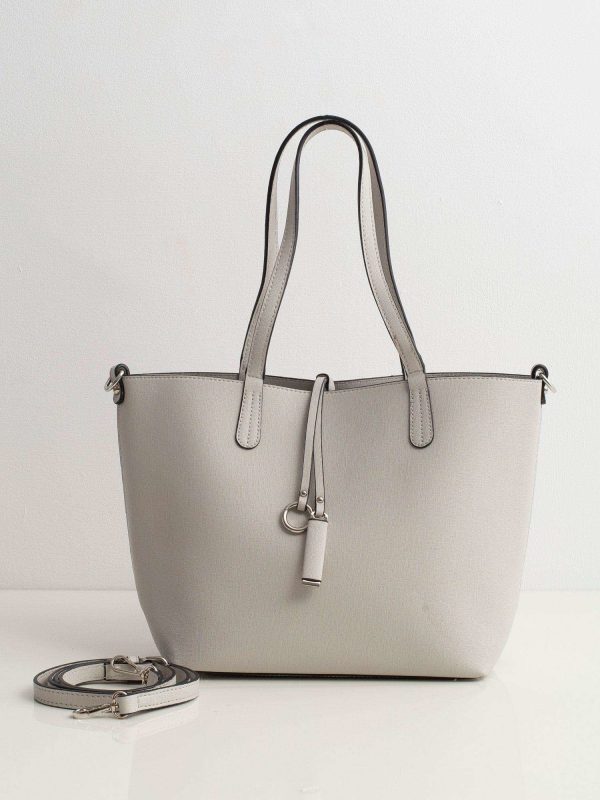 Light grey saffiano shopper