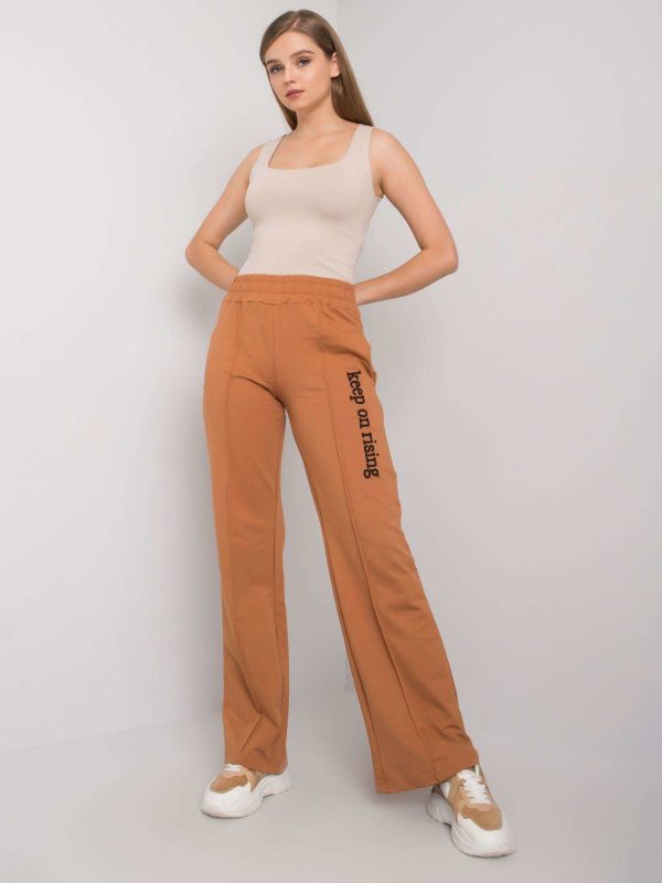 Dennise Light Brown Straight Leg Sweatpants