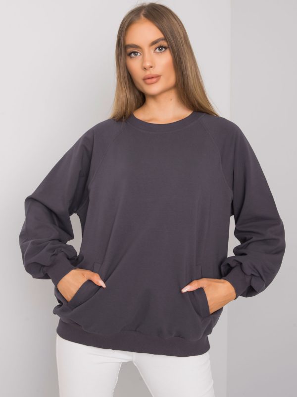 Graphite sweatshirt with pockets Gaelle RUE PARIS