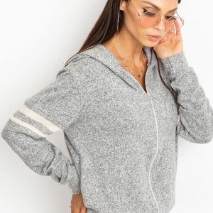 RUE PARIS Grey Sweatshirt Cherry