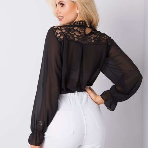 Black blouse with lace Abeni