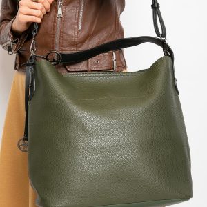 Dark green large handbag