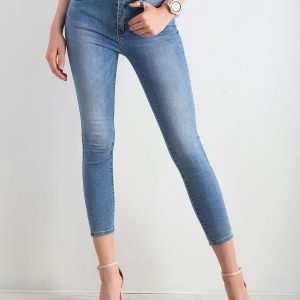 Blue skinny denim tubes