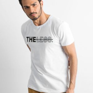 Men's White Cotton T-Shirt with Print