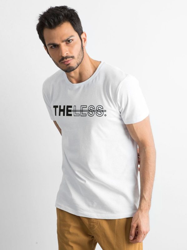 Men's White Cotton T-Shirt with Print