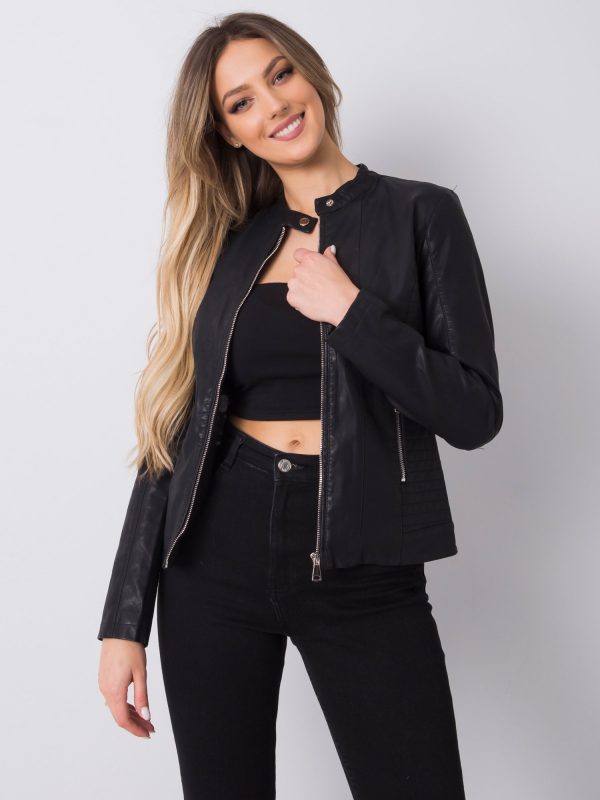 Black Quilted Leather Jacket