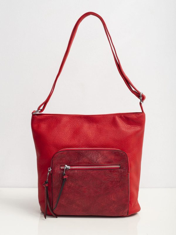 Red eco leather handbag