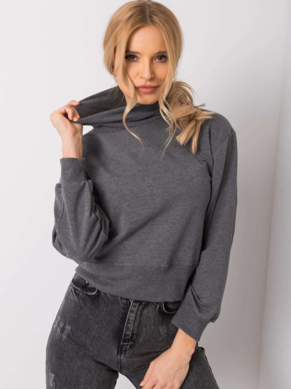 Dark Grey Melange Sweatshirt Vivian