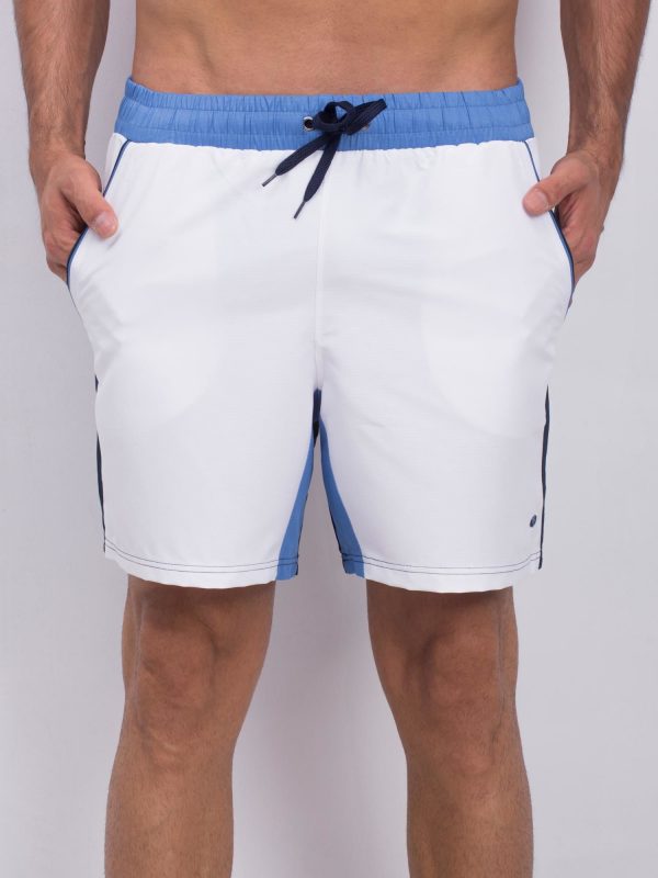 White-Blue Men's Travel Shorts