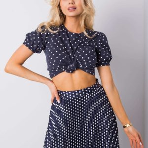 Navy blue polka dot t-shirt Enna