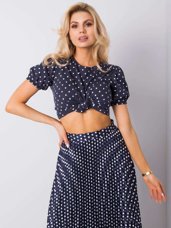 Navy blue polka dot t-shirt Enna