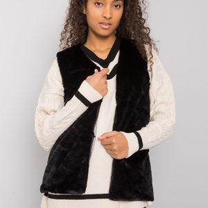 Loxxley Women's Black Fur Vest