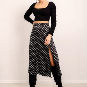 BSL Black and Grey Dot Skirt