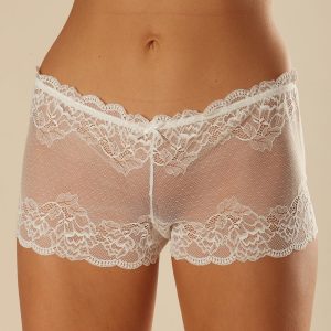 White openwork panties shorts with lace