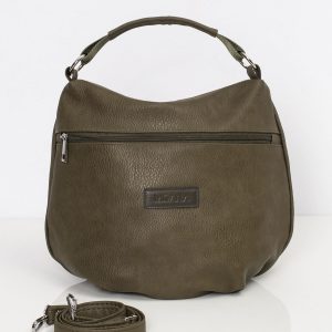 Khaki eco-leather handbag