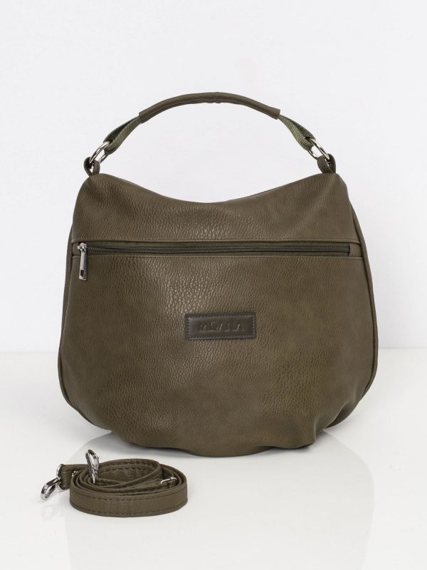 Khaki eco-leather handbag